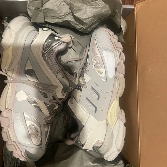 Balenciaga Gray and Cream Sneakers